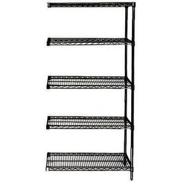 24" Deep x 24" Wide x 74" High 5 Tier Black Add-On Shelving Unit