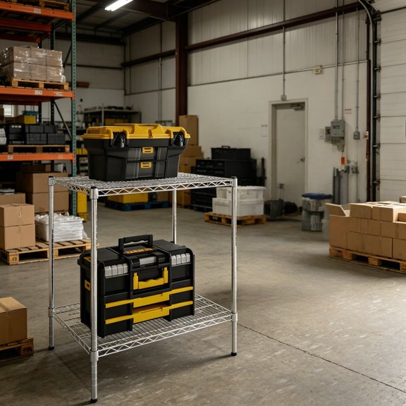 24" Deep x 30" Wide x 34" Height Wire Shelving Kit, 2-Tier Commercial Storage Rack Unit