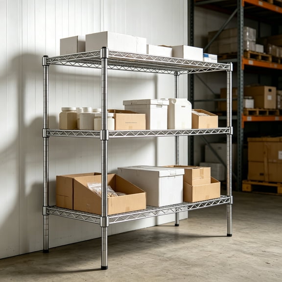 24" Deep x 30" Wide x 34" Height Wire Shelving Kit, 3-Tier Commercial Storage Rack Unit