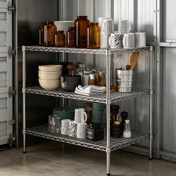 24" Deep x 36" Wide x 34" Height Wire Shelving Kit, 3-Tier Commercial Storage Rack Unit