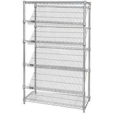 24" Deep x 36" Wide x 74" High 6 Tier Slanted Wire Shelf Starter Shelving Unit