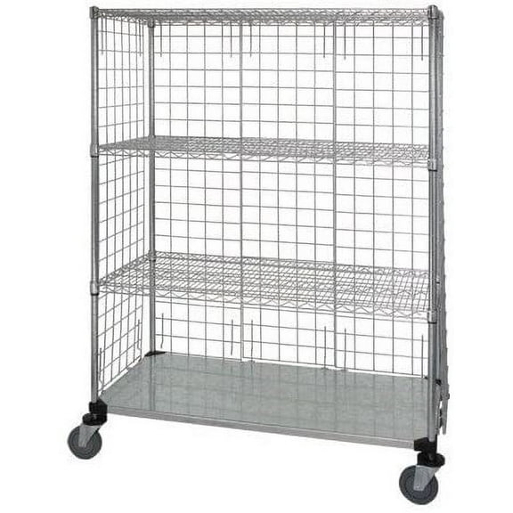 24" Deep x 36" Wide x 80" High 5 Tier 3 Sided Wire and Solid Shelf Truck