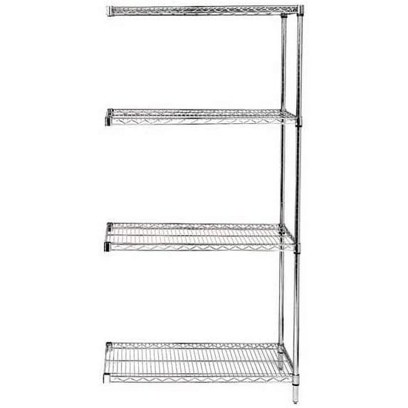 24" Deep x 42" Wide x 96" High 4 Tier Stainless Steel Wire Add-On Shelving Unit