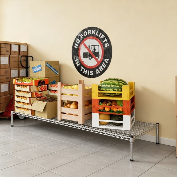 24" Deep x 72" Wide x 8" Height Wire Shelving Kit, 1-Tier Commercial Storage Rack Unit
