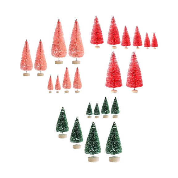 24 Desktop Miniature Tree Decorations for Desks, Christmas