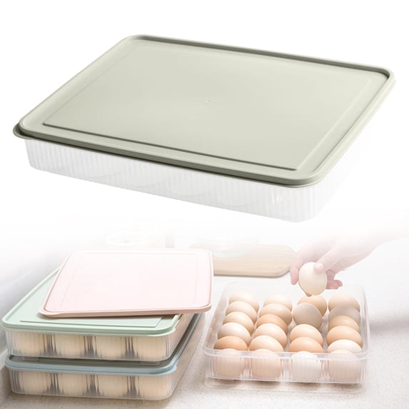 24 Deviled Egg Containers With Lid, 12.2×8.86×1.97 in, Stackable Plastic Egg Tray, Portable Storage Egg Holder, Fridge Egg Storage Box, Egg Container With Lid, Kitchen Egg Organizer for Home Use