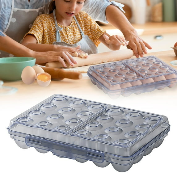 24 Deviled Egg Containers with Lid 24, Egg Holders for Refrigerator, Stackable Design with Secure Lid, Ideal for Kitchen and Camping, 1 Pcs, 12.01x8.27x2.72"