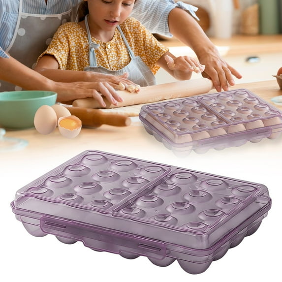 24 Deviled Egg Containers with Lid 24, Egg Holders for Refrigerator, Stackable Design with Secure Lid, Ideal for Kitchen and Camping, 1 Pcs, 12.01x8.27x2.72"