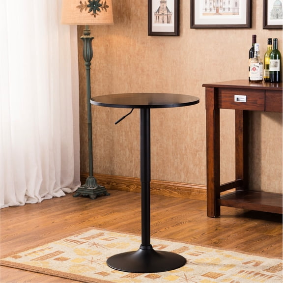 24" Dia, Adjustable Pneumatic Black Table - Improves Modern Home Look