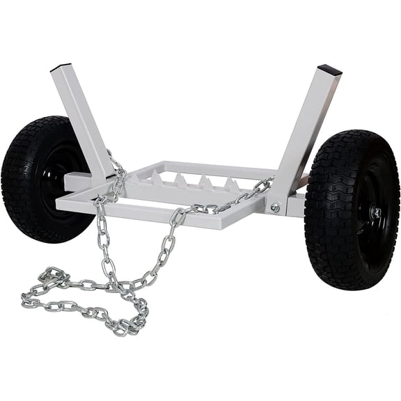 24" Dia Heavy Duty Steel Log Dolly, 1500lbs Capacity Log Dolly Skidding Holder for ATV, Log Holder with Chain and 16.5" Pneumatic Tires for Farm, Commercial Wood Transport