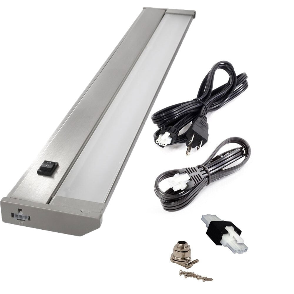 24" Nickel Dimmable LED Under Cabinet Light Bar