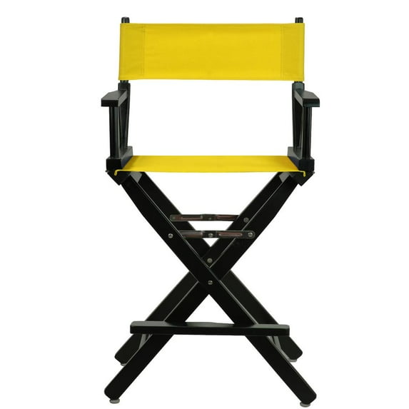 "24" Director's Chair Black Frame-Gold Canvas"