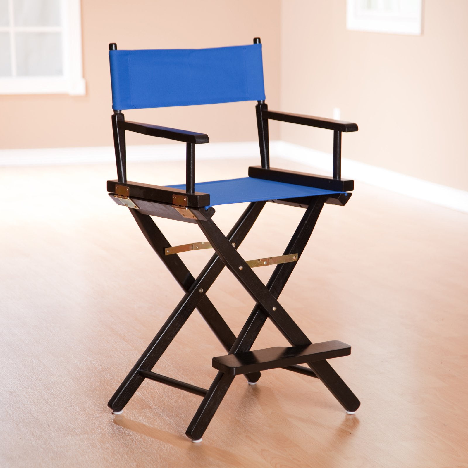 Royal Blue Canvas and Black Wood Director's Chair