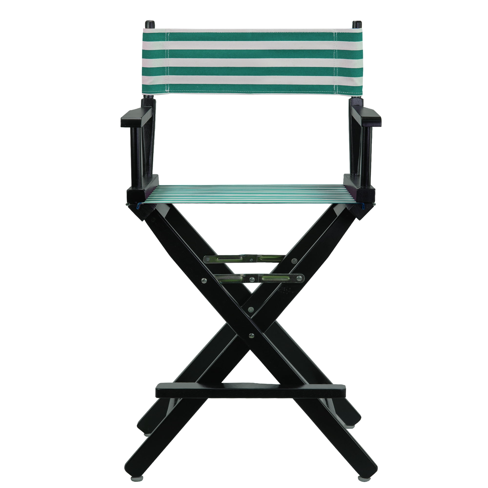 24" Director's Chair Black Frame-Teal Cabana