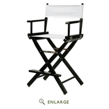 "24" Director's Chair Black Frame-White Canvas"