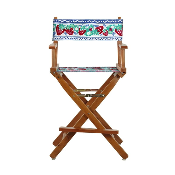 24" Director's Chair Honey Oak Frame-Strawberry Park