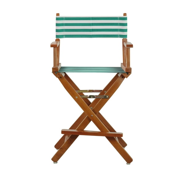 24" Director's Chair Honey Oak Frame-Teal Cabana