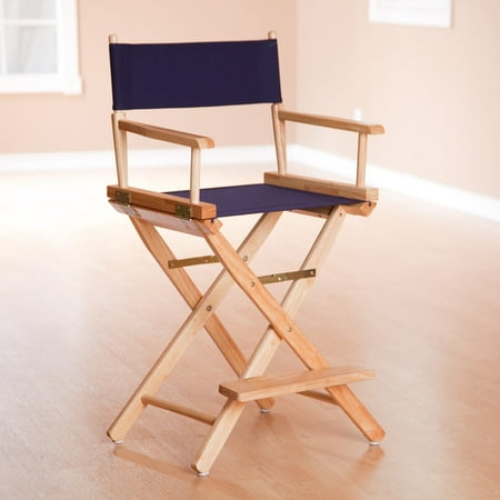 24" Director's Chair Natural Frame-Navy Blue Canvas