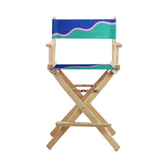 24" Director's Chair Natural Frame-Wavy Wave