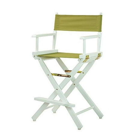 "24" Director's Chair White Frame-Olive Canvas"