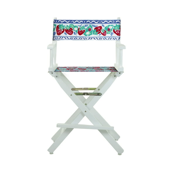 24" Director's Chair White Frame-Strawberry Park
