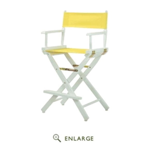 "24" Director's Chair White Frame-Yellow Canvas"