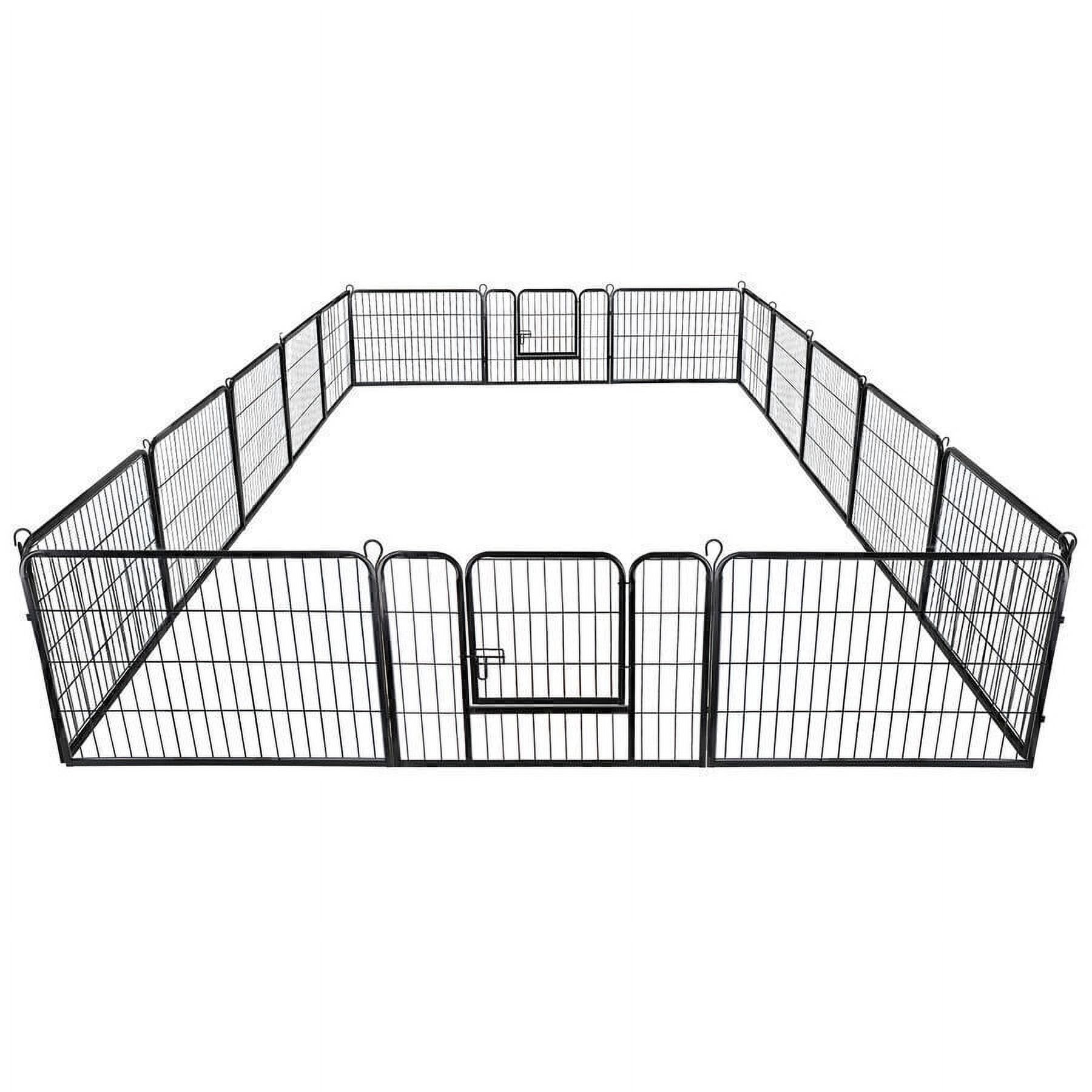 24" Dog Playpen Crate 16 Panel Fence Pet Play Pen Exercise Puppy Kennel