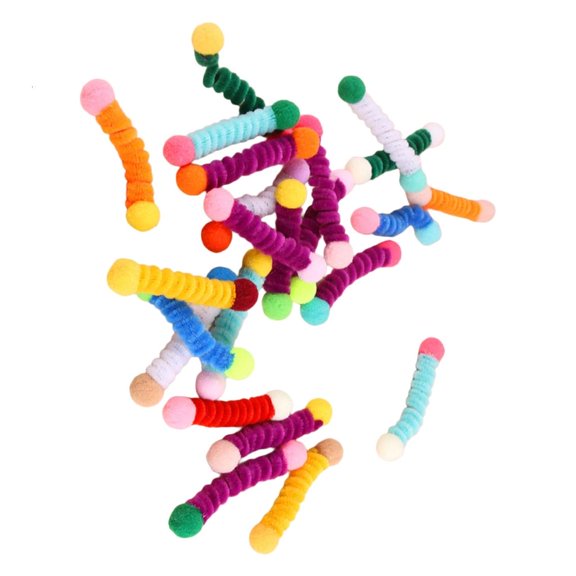 24 Double Ended Plush Ball Cats Teaser Spring Toy Encourage Movements Engagement