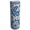 thumbnail image 1 of Red Lantern 24" Dragon Blue & White Porcelain Umbrella Stand, 1 of 7