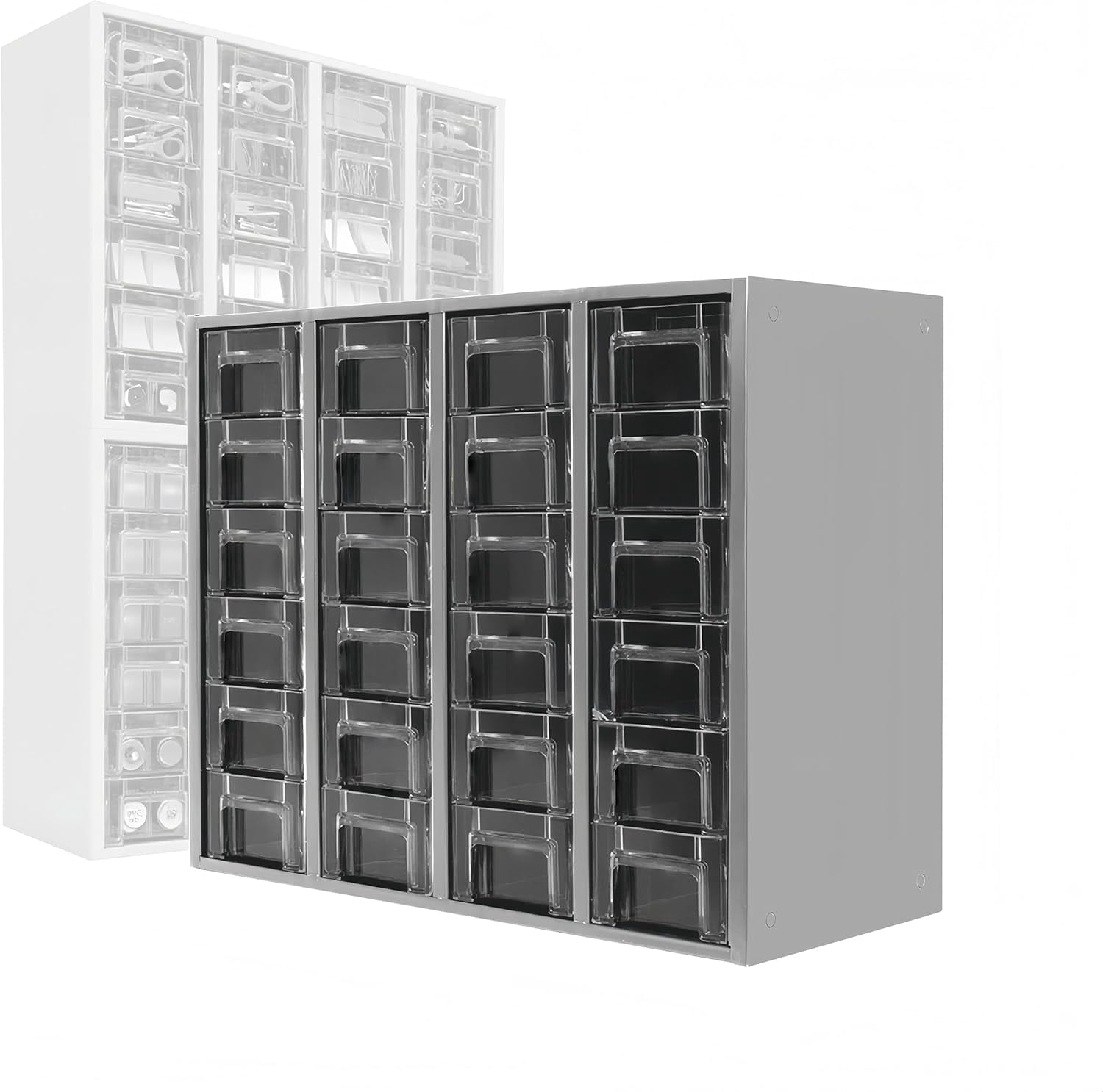 24-Drawer Heavy Duty Metal Parts Cabinet – Bolt and Nut Organizer with ...