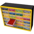 thumbnail image 1 of 24-Drawer Plastic Drawer Storage Cabinet for Garage Organization, Bead Organizer, Building Bricks Storage, Teacher Toolbox, Makeup Organizer, 20" W x 6" D x 16" H, 1 of 6