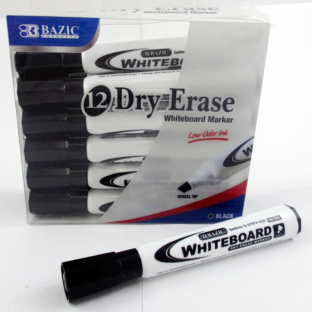 Arteza Black Dry Erase Markers, Bulk Pack of 52 Whiteboard Markers, Chisel  Tip, Low-Odor Ink, Long-Lasting & Easy-to-Erase, Ideal for School, Office