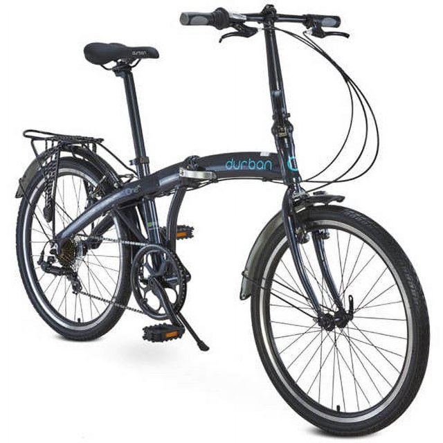 24" Durban Bikes One XL Folding Bike, Black