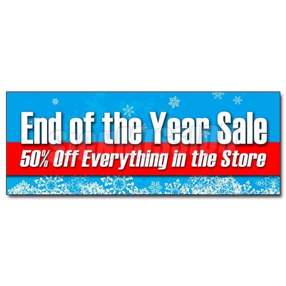 24" END OF THE YEAR SALE 50% OFF EVERYTHING DECAL sticker