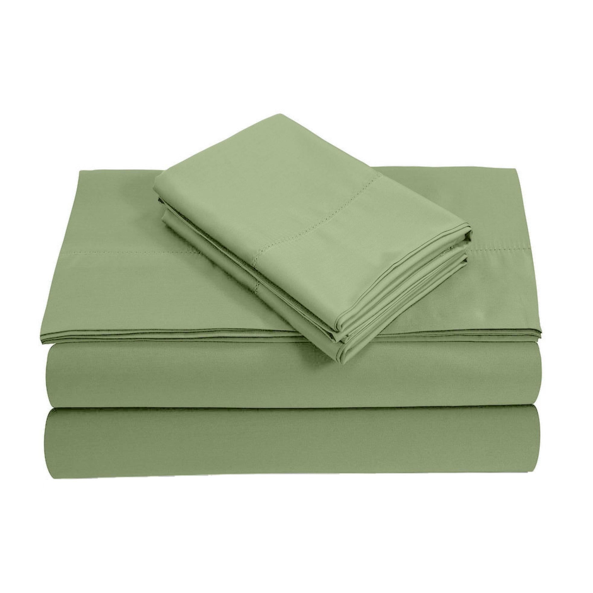 24" EXTRA DEEP POCKETS - 800-Thread Count 100% Egyptian Cotton Olympic Queen Sheet Set, 4PC (1 Flat, 1 Fitted, 2 Pillowcases) Long Staple Cotton, 800-TC Pure Cotton - Sage