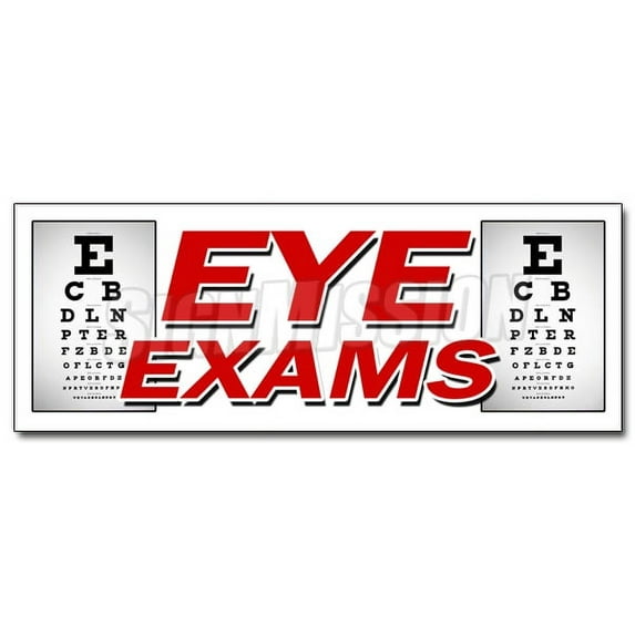 24" EYE EXAMS DECAL sticker optometrist optician glasses prescription lens