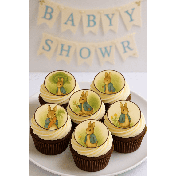 Peter Rabbit Wafer 24 Edible Peter Rabbit Cupcake Toppers – Uncut Wafer Paper Decorations ...