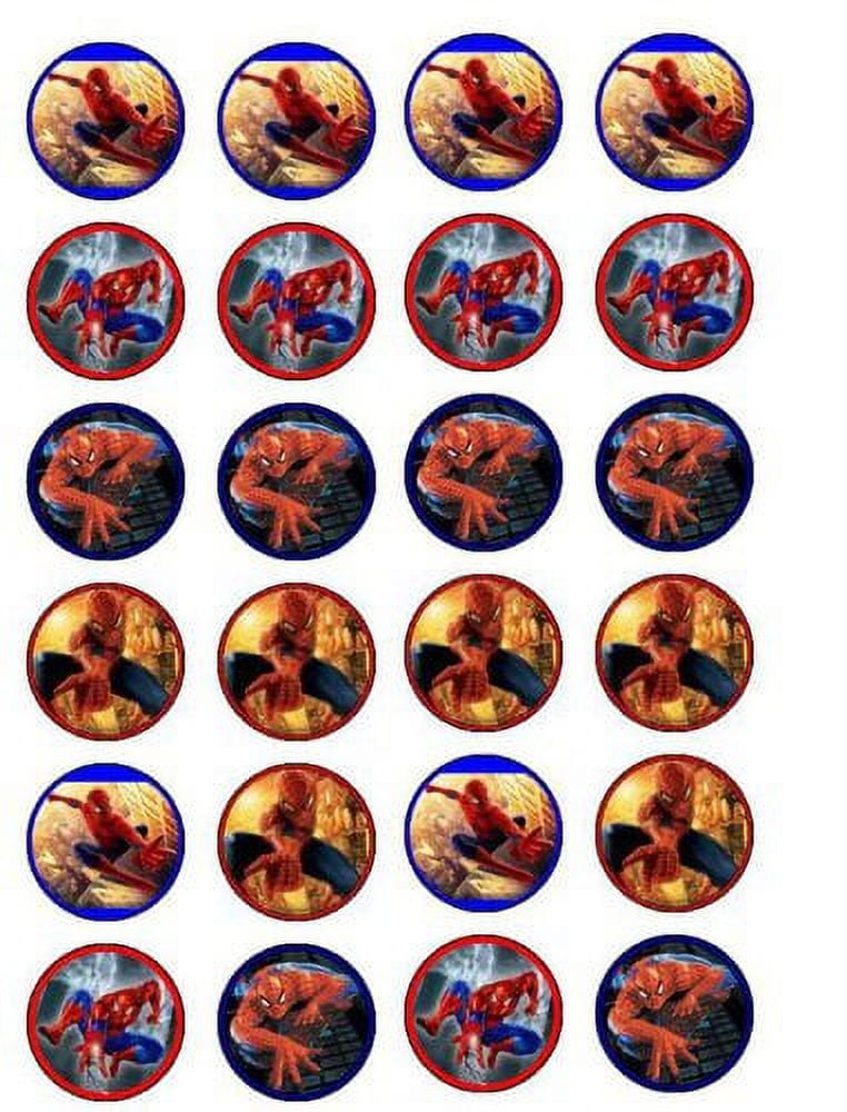 24 Edible Spiderman Cupcake Toppers Images ABPID06734