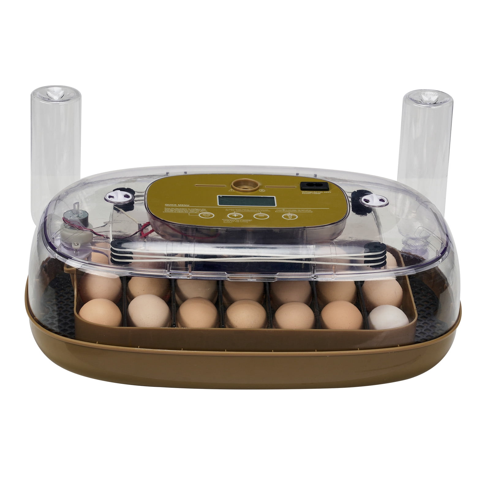 24 Eggs Incubator with Automatic Egg Turning, 110V Digital Poultry Hatcher with LED Egg Candler, Temperature & Humidity Control, Auto Water Adding, for Chickens Ducks Quails