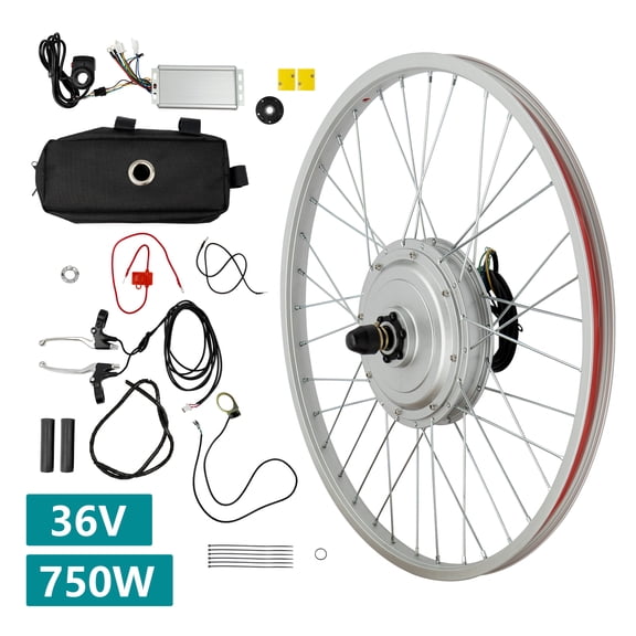 24" Electric Bike Conversion Kit, Electric Bike Front Wheel Kit, Ebike Wheel Kit 36V 750W