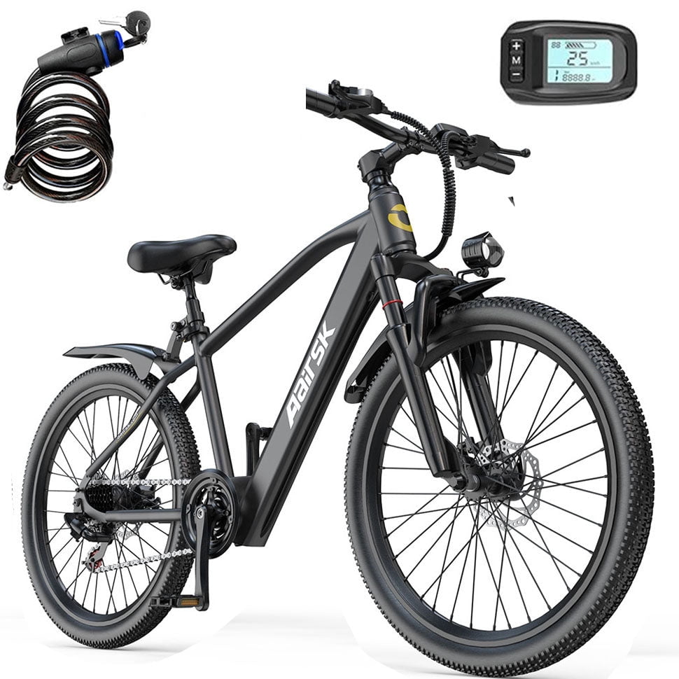 24" Electric Bike for Female, 748W Motor, 22MPH Assist in Exercise EBike, 36V 10Ah Removable Battery, 40+ Mile Range, 24"x2" Anti-Puncture Tires, UL2849, Black