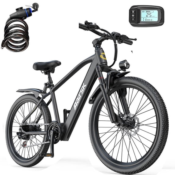 24" Electric Bike for Female, 748W Motor, 22MPH Assist in Exercise EBike, 36V 10Ah Removable Battery, 40+ Mile Range, 24"x2" Anti-Puncture Tires, UL2849, Black