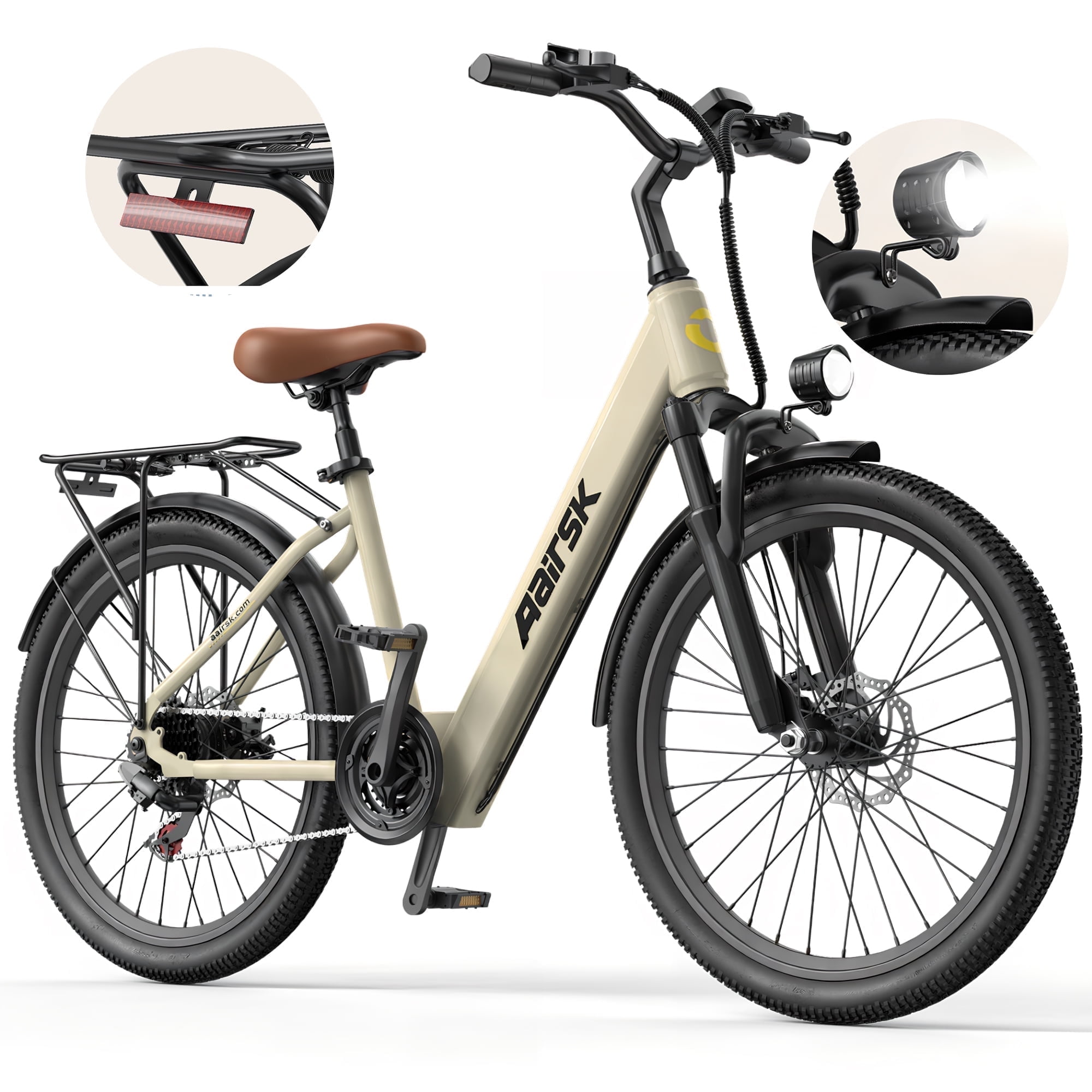 24" Electric Mountain Bike for Adults,400W  Motor Top Speed 23MPH,36V 13AH 40Miles Long Range,Women City Commuting E-bike