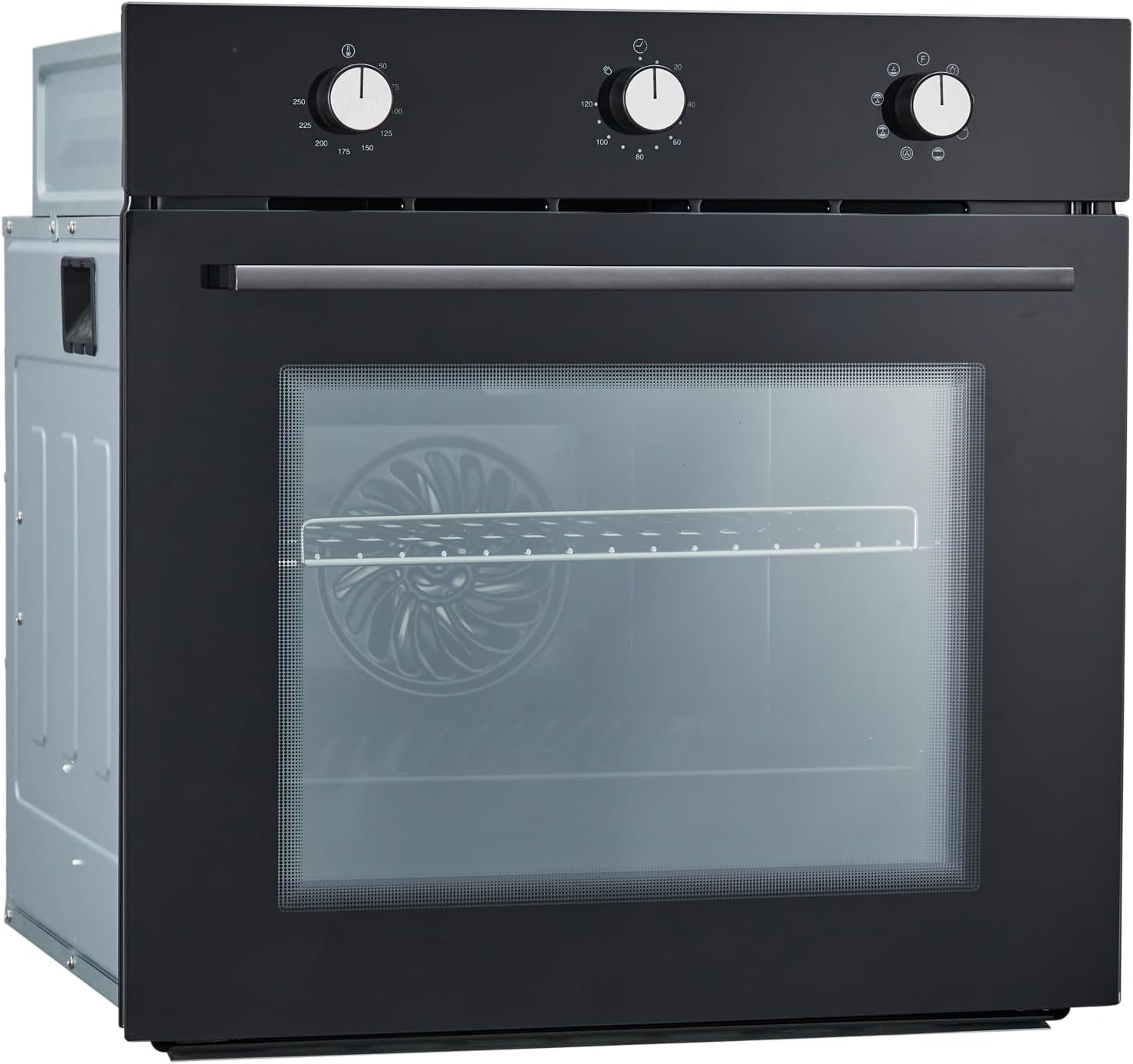24" Electric Single Wall Oven with 8 Baking Modes 2.5Cu.ft Built-in Electric Convection Oven with Air Frying Function 3D Surround Heating with Double-Layered Glass Door 3000W Silver