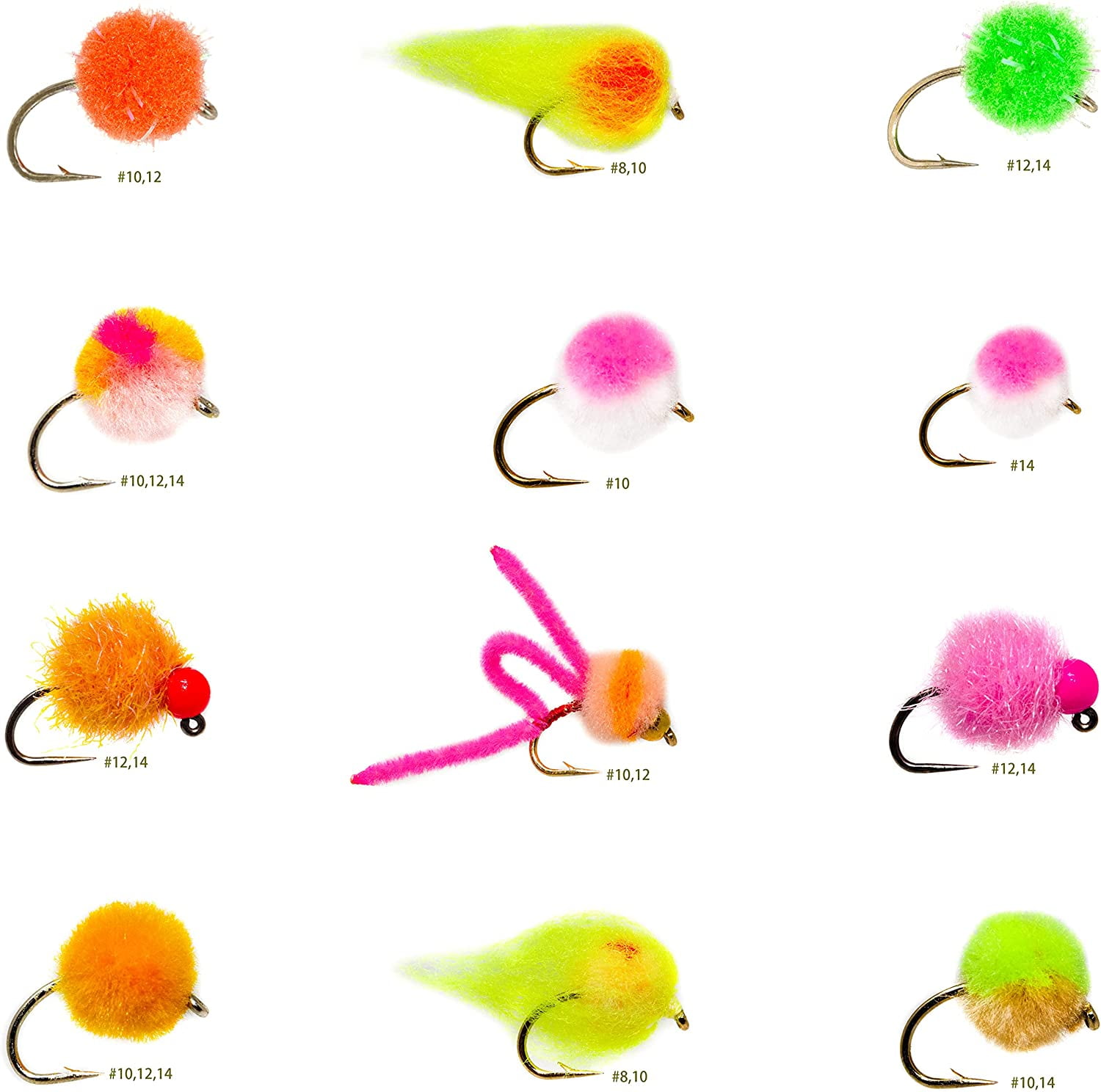 24 Essential Egg Dry Fly Fishing Lure Assortment