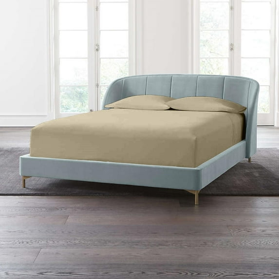 24" Extra Deep Pockets - Alaskan King Fitted Sheet with 2 Pillowcases (3-PC) Set - 700-Thread-Count 100% Egyptian Cotton, Soft Breathable - Taupe