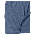 thumbnail image 1 of 24" Extra Deep Pockets Fitted Sheet Only - Full XL Size, Mediterranean Blue Color 300-Thread-Count Egyptian Cotton 1-PC Bottom Fitted Sheet, 1 of 7