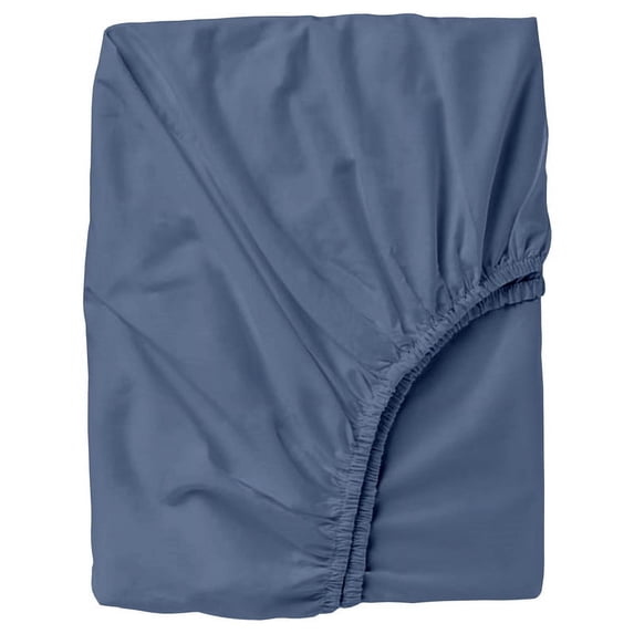 24" Extra Deep Pockets Fitted Sheet Only - Full XL Size, Mediterranean Blue Color 300-Thread-Count Egyptian Cotton 1-PC Bottom Fitted Sheet