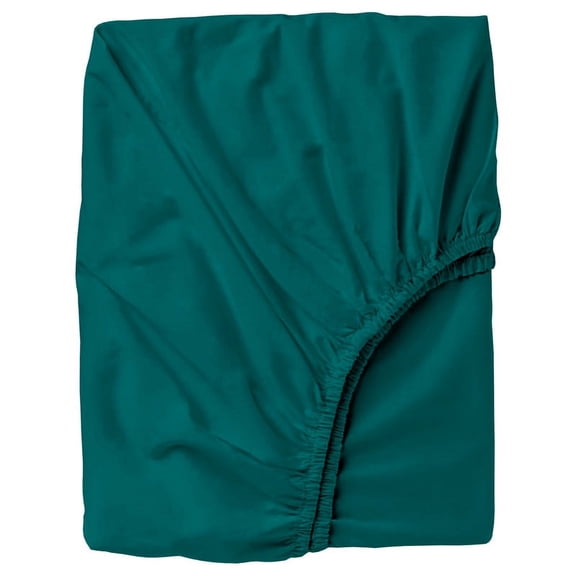 24" Extra Deep Pockets Fitted Sheet Only - Twin Size, Teal Blue Color 300-Thread-Count Egyptian Cotton 1-PC Bottom Fitted Sheet