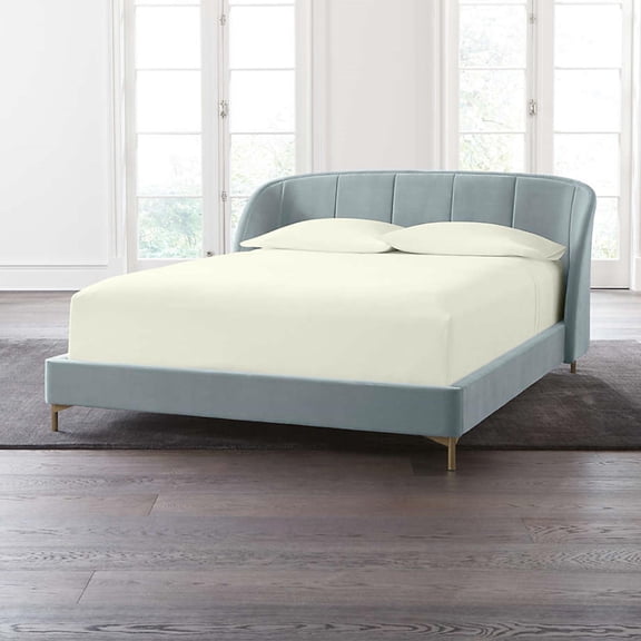 24" Extra Deep Pockets - Twin Fitted Sheet with 2 Pillowcases (3-PC) Set - 700-Thread-Count 100% Egyptian Cotton, Soft Breathable - Ivory
